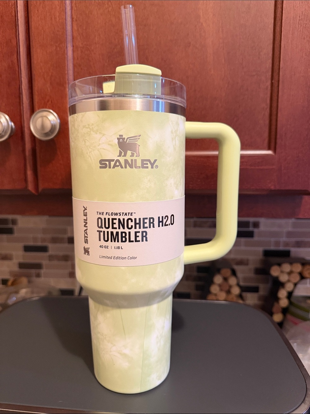Stanley Quencher H2.0 Tumbler in Pale Green tie dye